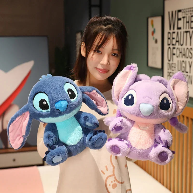 Cute Stitch Plush Toy Soft Lilo & Stitch Purple Angel Stuffed Anime Doll Cartoon Figure Alien Plushies Cuddly Pillow Gifts Girl