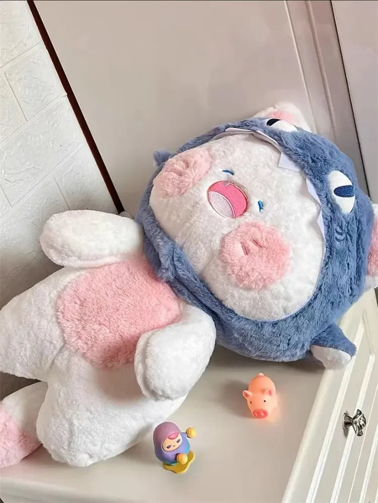 Cute Cosplay Shark Cat Plushie Sharks Hat Can be Removed Hooded Aniamls Kitten Plush Toy Doll For Girl Birthday Gift