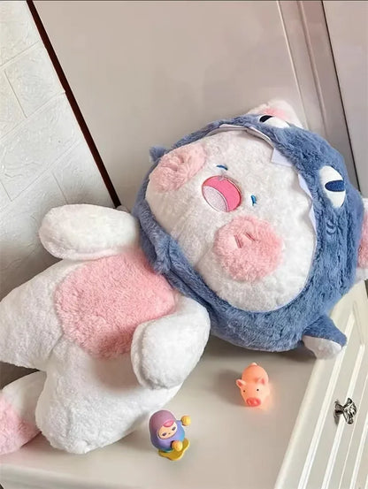 Cute Cosplay Shark Cat Plushie Sharks Hat Can be Removed Hooded Aniamls Kitten Plush Toy Doll For Girl Birthday Gift