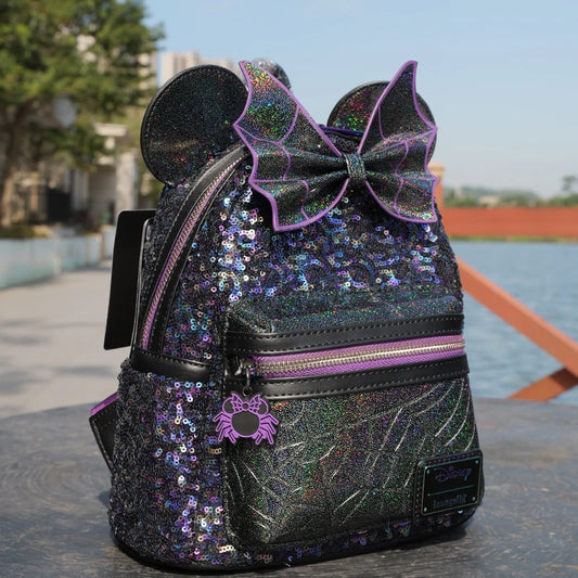 Disney Minnie Backpack Large Capacity Lightweight Student Schoolbag Cartoon Creative Versatile Backpack Travel Bag Birthday Gift