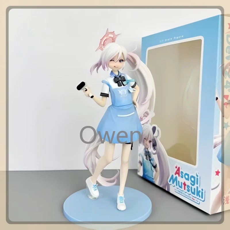 24cm Anime Blue Archive Figurine Mutsuki Cashier Action Figures PVC Cute Girl Statue Collection Model Peripheral Decor Toys Gift
