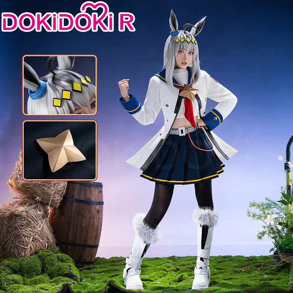 Oguri Cap Cosplay Costume Game【XS-2XL】DokiDoki-R Women Cute Performance Costume Oguri Cap White Cosplay Suits Plus Size