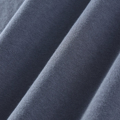 ZODF Retro Autumn Full Sleeve Washed 100% Cotton T-Shirts For Men Unisex Solid Casual Loose 310gsm Tee Brand Tops HY0405