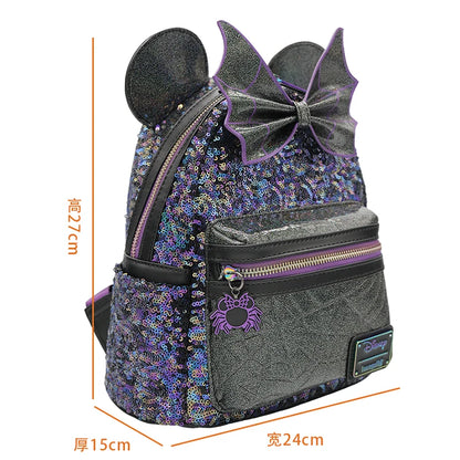 Disney Minnie Backpack Large Capacity Lightweight Student Schoolbag Cartoon Creative Versatile Backpack Travel Bag Birthday Gift