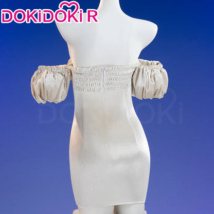 IN STOCK SUA Cosplay Costume Anime Alien Stage Cosplay DokiDoki-R Women Sexy White Dress Costume SUA Cosplay