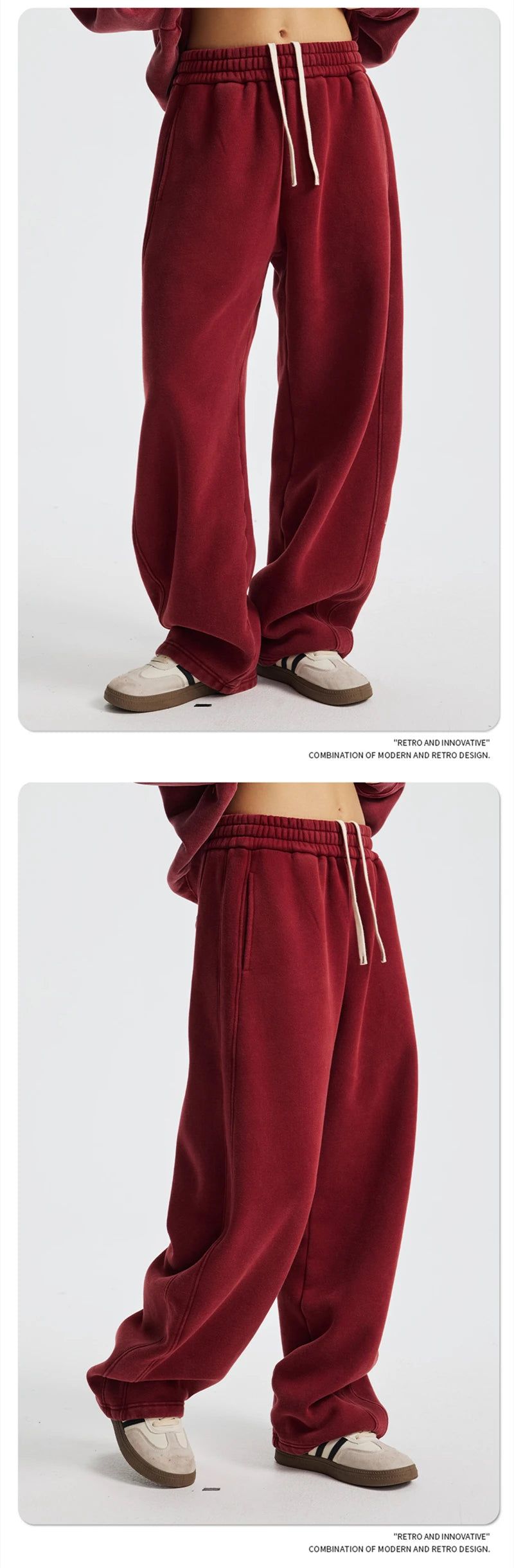 ZODF New 2025 Winter Batik Washed Man Fleece Pants Unisex High Street Distressed Thick Warm Straight Trousers Sweatpants HY1166