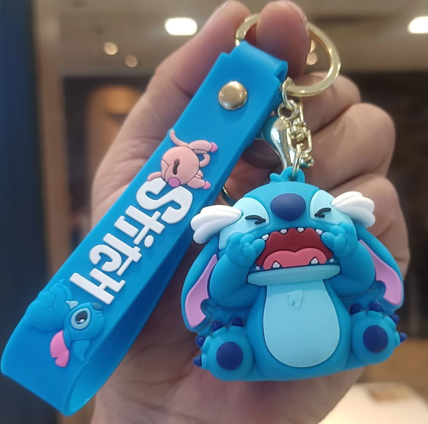 Anime Disney Keychain Cartoon Mickey Mouse Minnie Lilo & Stitch Cute Doll Keyring Ornament Key Chain Pendant Kids Toys Gift