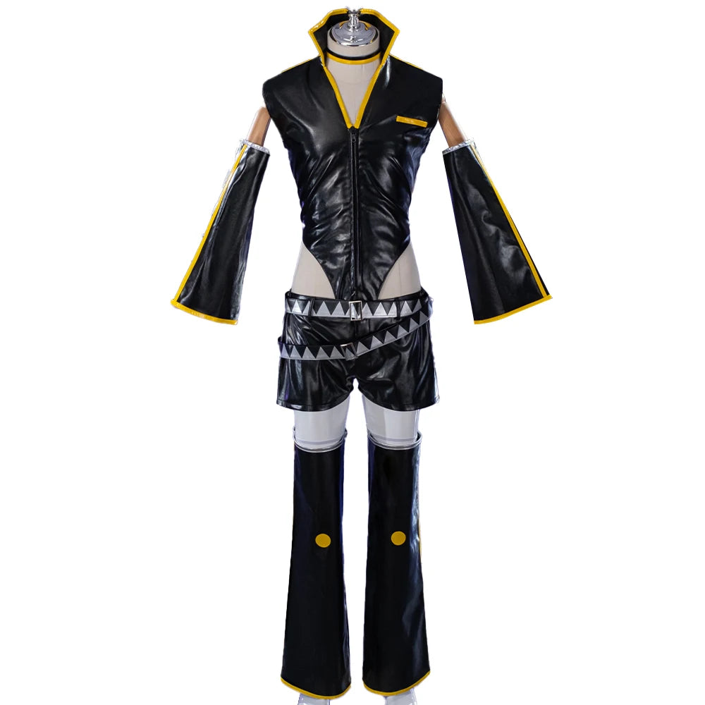 Lenn Cosplay Costume DokiDoki-R Men Black Punk Costume Lenn Cosplay Costume Men Cosplay Black Uniform Male