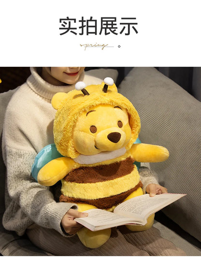 50cm Genuine Disney Bee Winnie The Pooh Plush Toys Pillow Kawaii Anime Bear Stuffed Doll Toys For Children's Birthday Xmas Gifts