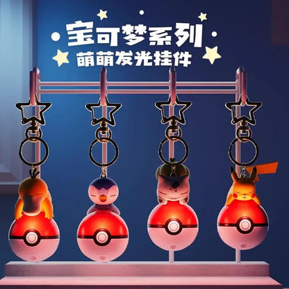 Genuine Pokemon Pikachu Keychain Psyduck Piplup Bulbasaur Anime Action Figures Toy Keyring Fragrance Pendant Christmas Gifts