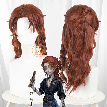 Identity V Clear Rationality Composer Cosplay Costume Wig Uniform Glasses Frederick Kreiburg Halloween for Women Men Carnival