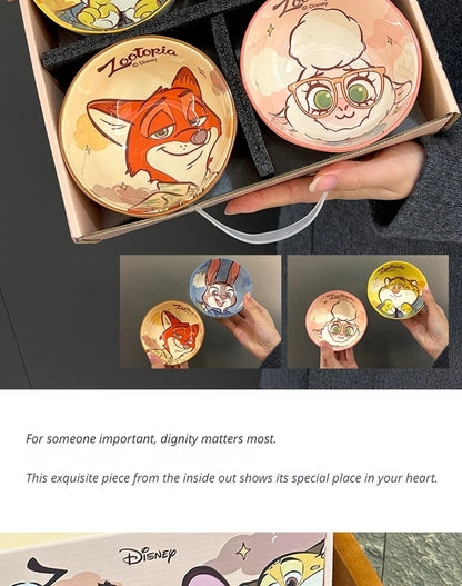 New Zootopia Disney Judith Nick 4 Cute Cartoon Ceramic Rice Bowl Home Festival Gift High Beauty Tableware
