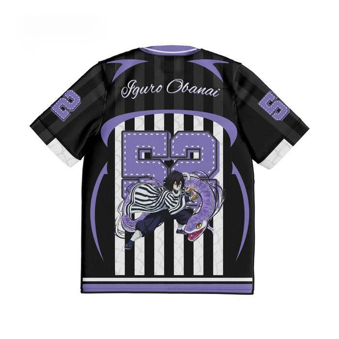 Demon Slayer Obanai Iguro Anime Series Number 52 Jersey Oversize Kpop Baseball Hockey Outfit T-shirt Daily Unisex Tops Tees
