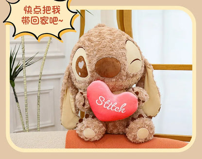 45/60/70cm Big Size Curly Stitch Disney Anime Plush Stuffed Doll Kawaii Coffee Plushies Pillow Ornaments Children's Holiday Gift