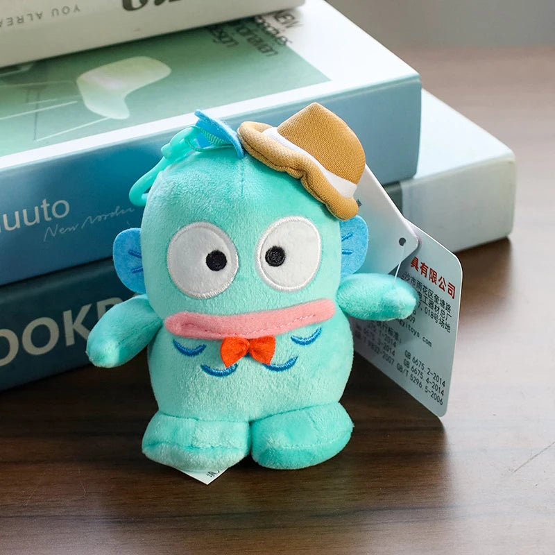 Sanrio Plushie Hangyodon Stuffed Plush Keychain Pendant Cartoon Doll Toys Soft PP Cotton Kawaii Bag Keyring Gifts For Girls Kids