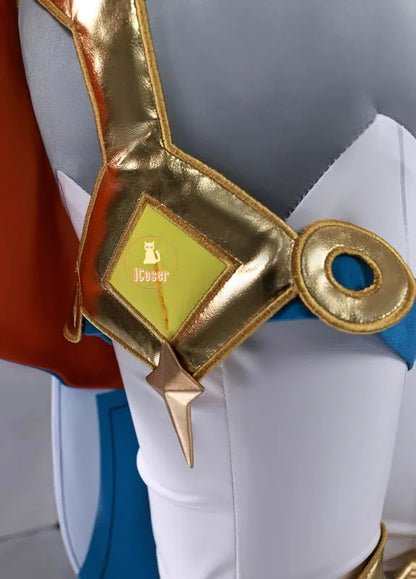 Genshin Impact Ineffa Cosplay Costume Wig Cloak Uniform Outfit Headwear Boom Boom Thunderwave Halloween Party for Women Girls