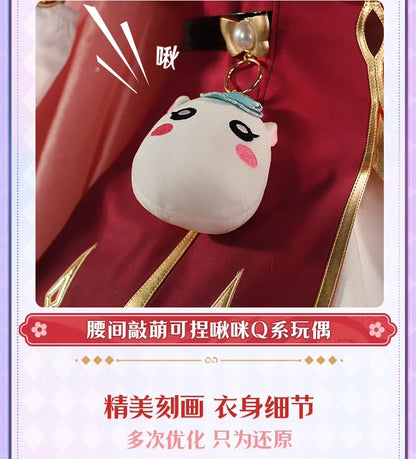 iCoser Honkai Star Rail Hyacine Cosplay Costume Wig Dress Uniform Hat Metal Props Amphoreus Halloween Party for Women Girls Set