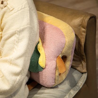 Plush Bread Pillow Kawaii Food Pig Rabbit Fox Toast Soft Doll Hand Warmer Home Decoration Cushion Kids Toys Birthday Gift