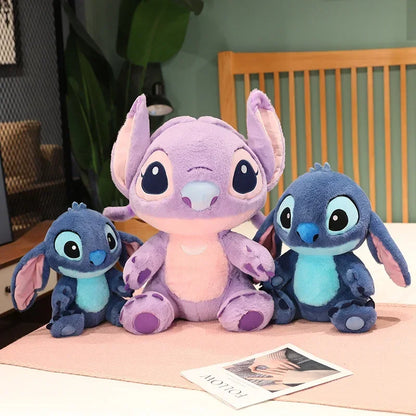 Cute Stitch Plush Toy Soft Lilo & Stitch Purple Angel Stuffed Anime Doll Cartoon Figure Alien Plushies Cuddly Pillow Gifts Girl