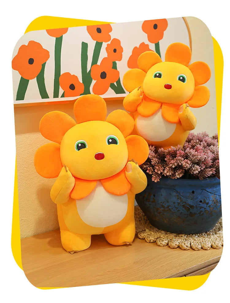 Kawaii Sunflower Nailong Plush Toy Cartoon Smile Dinosaur Silly Cute Stuffed Anime Sofa Pillow Room Decor for Kids Birthday Gift