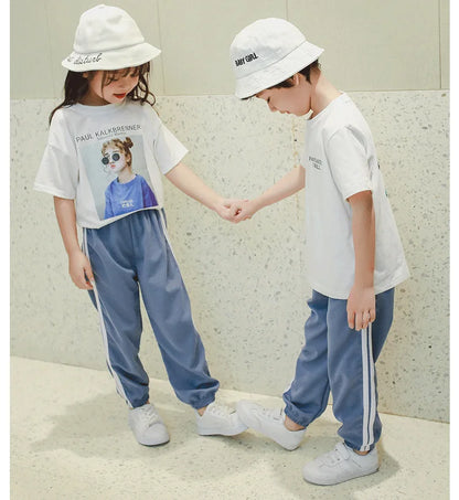 Kids Pants Girls Trousers Spring Summer Autumn Clothes Children's Long Pants Side-Stripe Casual Pants for 3 to 4 5 6 7 8 9 Years