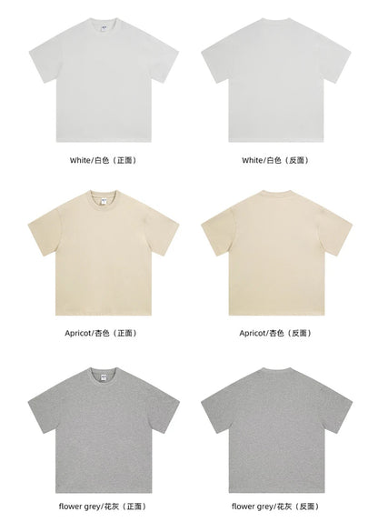 ZODF New Men Summer Boxy 275gsm Cotton T-Shirts Retro Unisex Oversized Short Version Basic T Shirt Brand Tees HY1070