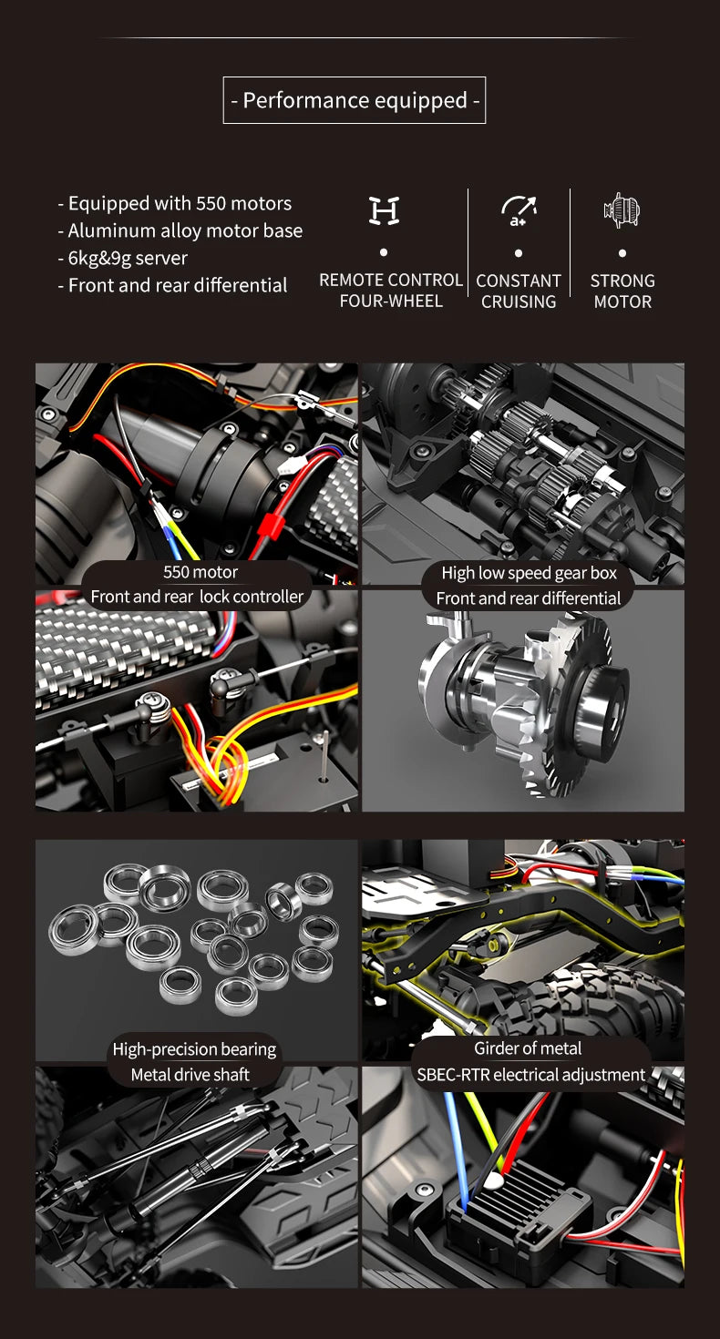 1/10 RC Car HB RTR R1011 Remote Control Vehicle 2.4G Full Proportional Rock Crawler LED Light 4WD Off-Road Climbing Truck Toys