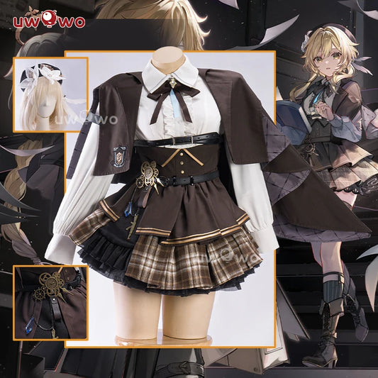 IN STOCK UWOWO Traveler Lumine Cosplay Game Genshin Impact Traveler Lumine Detective Cosplay Costume Halloween Costumes