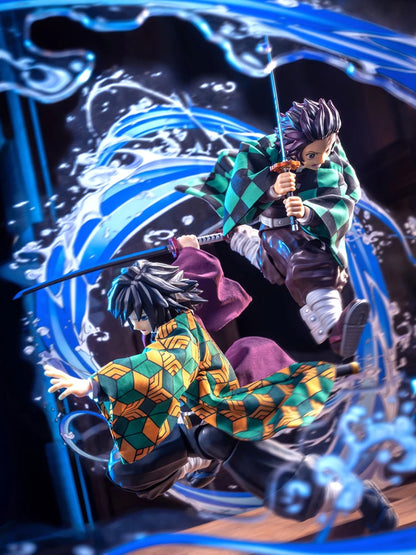 1/12 Kamado Tanjirou Flame Plaid Windbreaker Tomioka Giyuu Spout Matching Color Toy Accessory For Shf Anime Demon Slayer Soldier