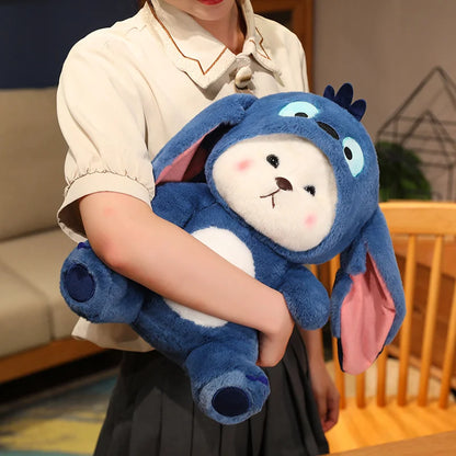 Big Size Cute Bear Turn Into Stitch Cuddly Cushion Lovely Stuffed Anime Throw Pillow Sofa Bed Home Decor Plushies Xmas Gifts