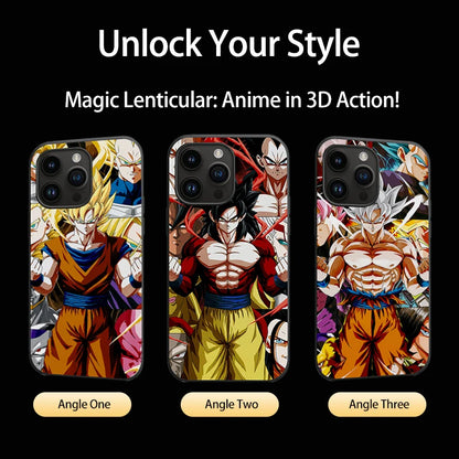 3D Lenticular Phone Cases Dragon Ball Z Goku White God Vegeta Gohan Super Saiyan 4 for Cell Phone IPHONE SAMSUNG REDMI,Etc.