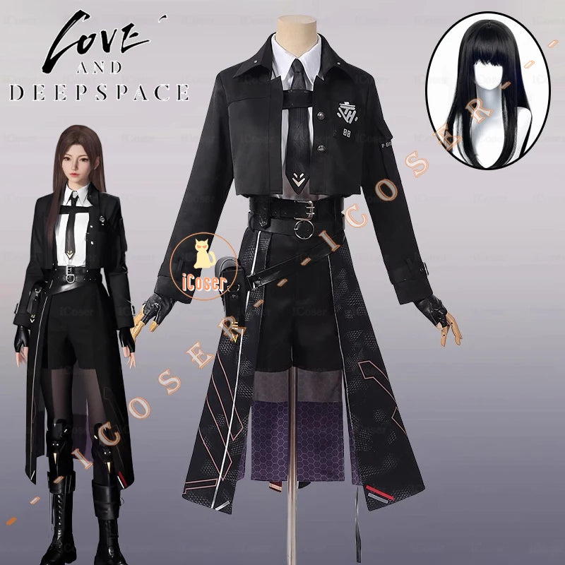 Love and Deepspace Heroines Cosplay Costume Wig New Combat Uniform Deepspace Hunter Abysswalker Halloween Party for Women Girls