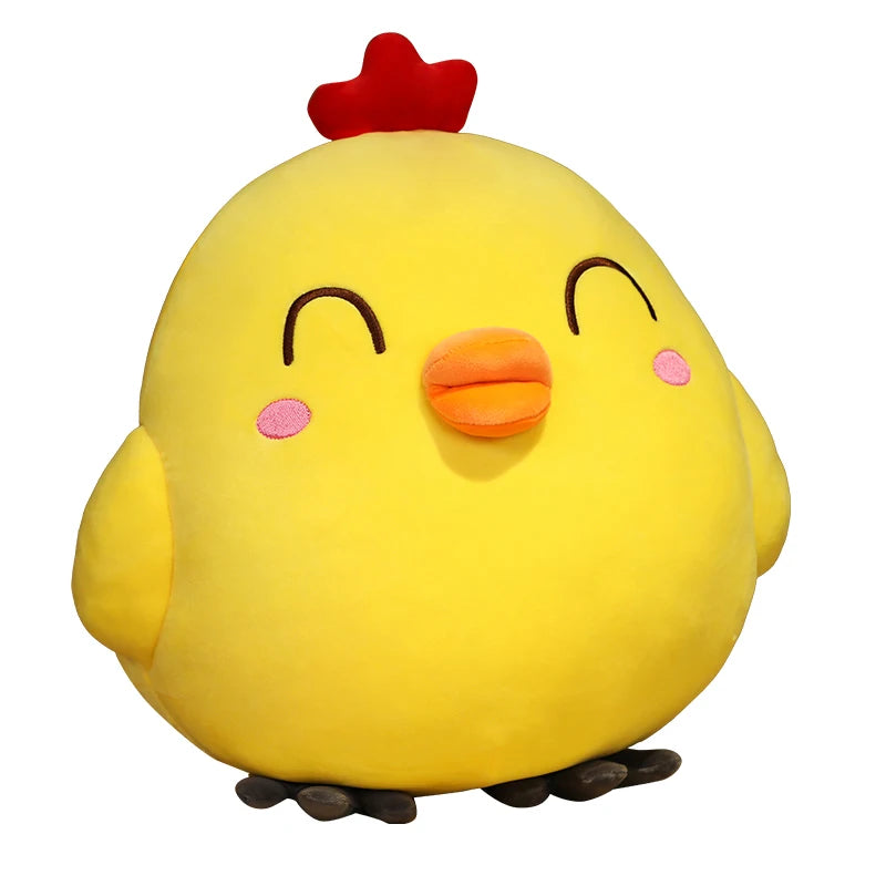 Happy Funny Face Cute Chicken Plush Toy Kawaii Soft Chicken Plushies Large Hug Pillow Girl Gift