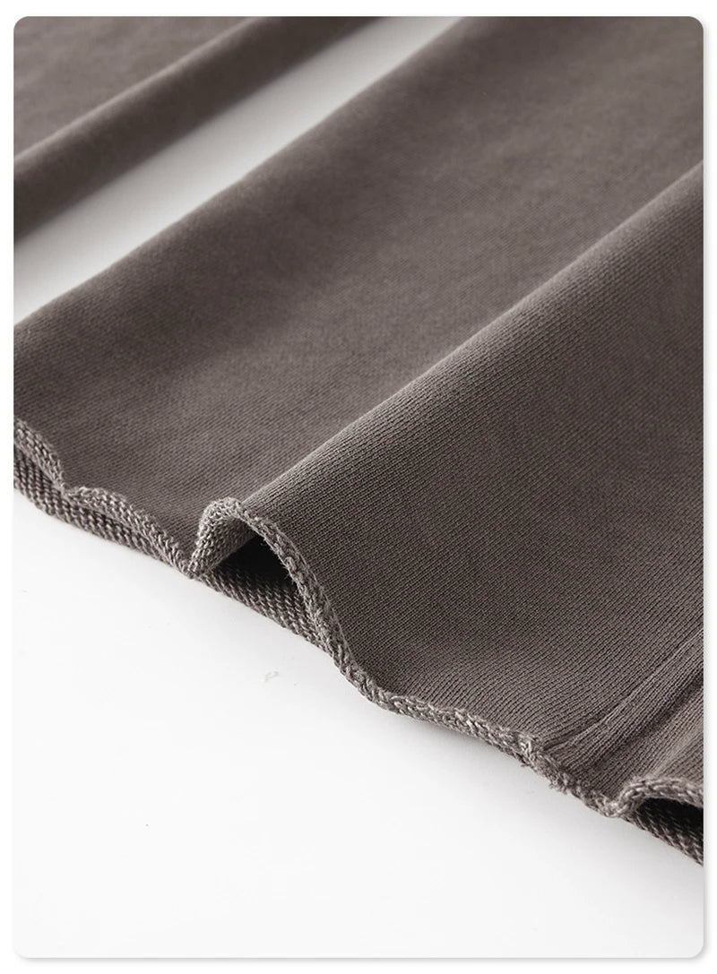 ZODF 2023 Spring Men 380gsm Washed Cotton Pants American Retro Unisex Loose Edge Oversized Straight Trousers Streetwears HY0537