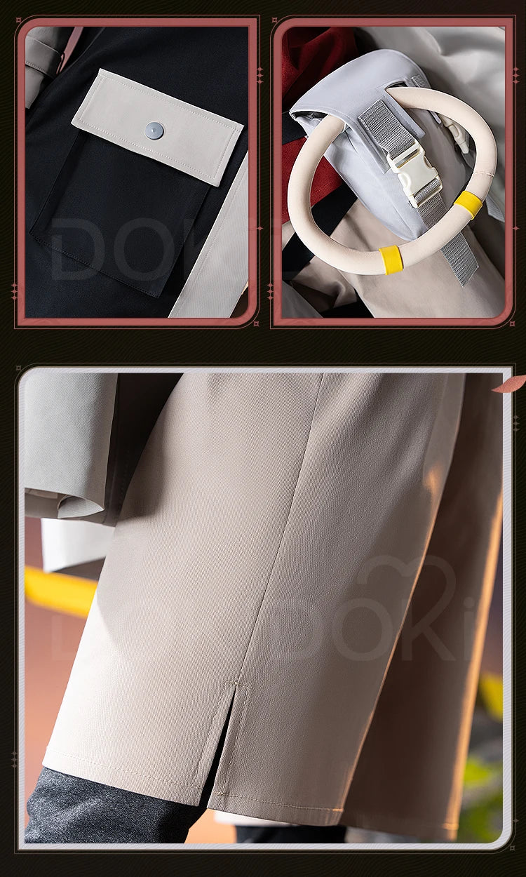 Enjin Cosplay Costume Anime Gachiakuta Cosplay【XS-3XL】DokiDoki-R Enjin Costume Windbreaker Janitor Men Bag Toge Wig Plus Size