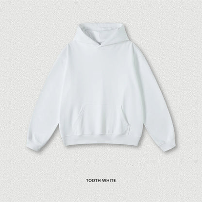 ZODF New Winter 440gsm Terry Hooded Hoodies For Men Retro Unisex Couple Loose Oversized Solid Pullovers Streetwears HY0664