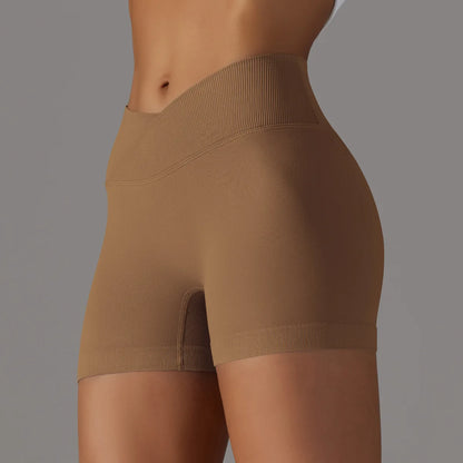 The Codex Summer V-Waist Peach Hip Lifting High Waist Seamless Yoga Shorts Tight Fitting Three Part Running Pants Speed