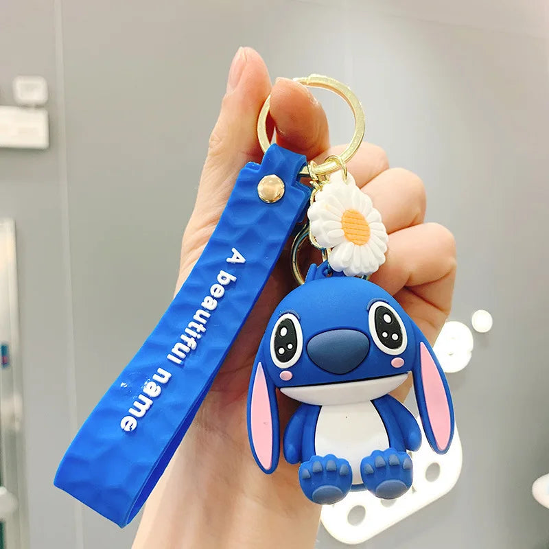 Disney Stitch Keychain Cartoon Cute Lilo & Stitch Keyrings,Durable Anime Keychains for Women Men Kids,Multi-Color Gift Ornaments