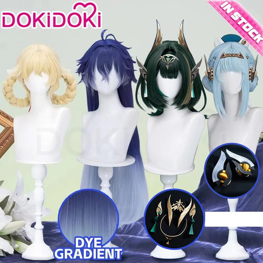 IN STOCK Ineffa Nefer Jahoda Flins Wig Game Genshin Impact DokiDoki Men Gradient Deying Hair Flins Cosplay Free Cap Halloween