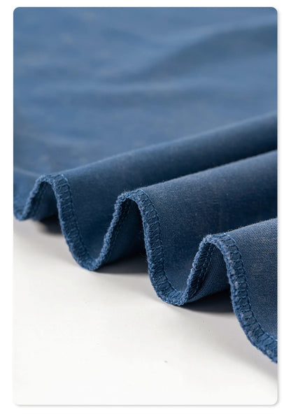 ZODF Vintage 2024 Summer Men Washed Solid 230gsm T-Shirts Unisex Ripped Breathable Quick Dry Cooling Feeling T Shirt Tees HY0801