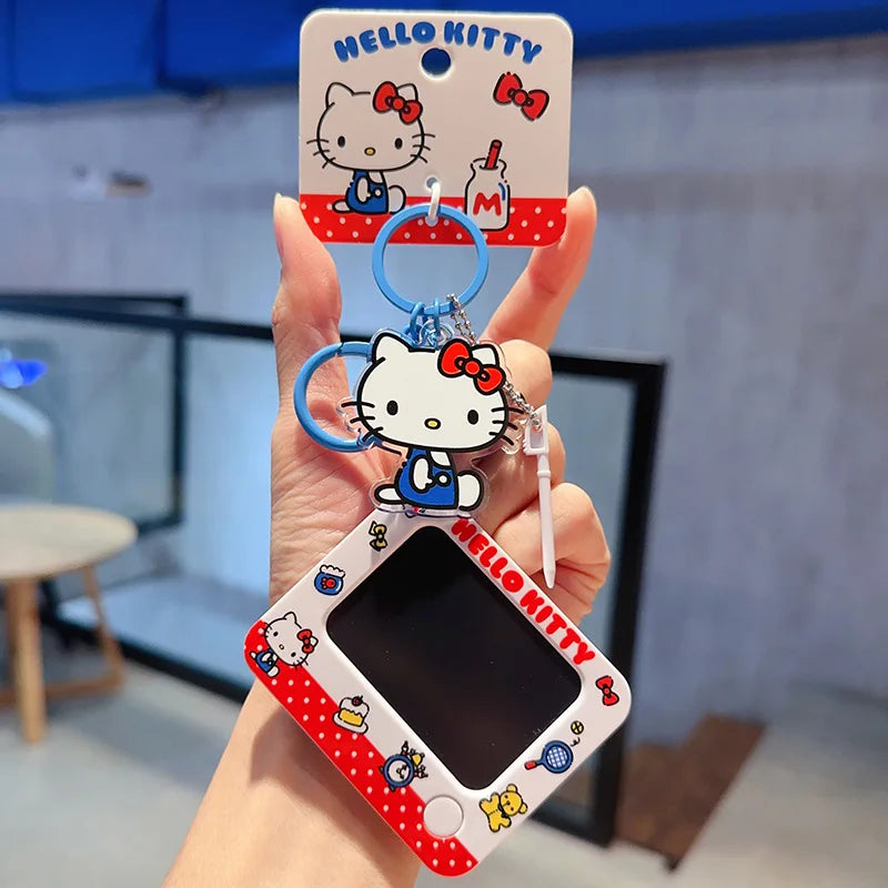 Sanrio Hello Kitty Kuromi Melody Pachacoo Cinnamoroll Hangyodon Gudetama Graffiti Toy Keychain Birthday Gift