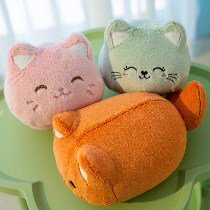 20cm Colorful Plush Cats Cartoon Peach Cat Plushies Soft Toy Lovely Meow Cat Stuffed Doll Kawaii Decor Girl Boy Birthday Gift