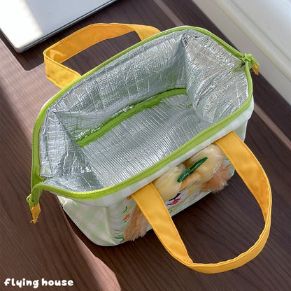 Adorable Linabell CookieAnn Thermal Lunch Bag Plush Insulated Tote Cute Handbag Bento Bag Kawaii Shopping Bag Gifts Girl