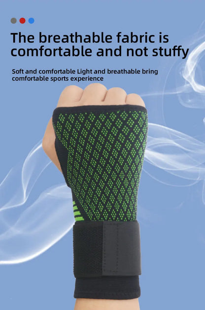 1pc Palm Guard Strap Adjustable Wrist Protector Knitted Nylon Breathable Palm Protection Gloves Fitness Sports Protective Gear