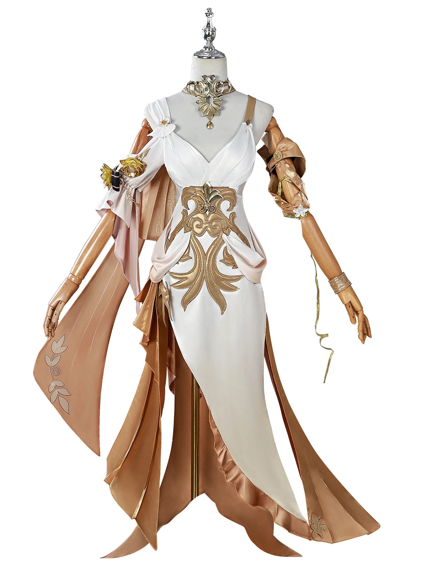 Honkai Star Rail Aglaea Cosplay Costume Wig Dress Headwear Ring Amphoreus The Goldweaver Metal Props Halloween Party Women Girls