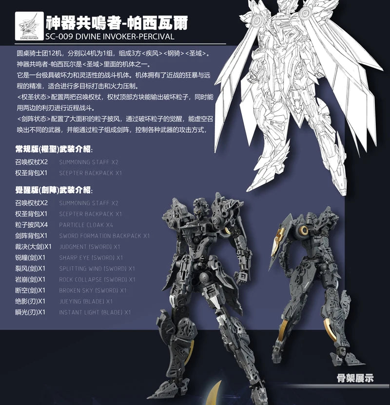 In Stock SNAA Model DIVINE INVOKER PERCIVAL 1/144 Assembly Model Kit The Round Table Knights Action Figurine Model Toy Gifts