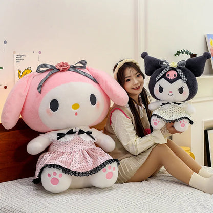 Sanrio Big Size 80cm Cute Kuromi My Melody Soft Stuffed Sofa Body Throw Pillow Plush Toys Dolls Kawaii Room Decor Holiday Gifts
