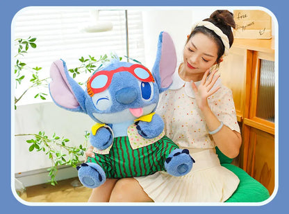 Disney 60cm Summer Watermelon Stitch Kawaii Plush Toy Cartoon Cute Soft Pillow Home Decoration Doll Children's Christmas Gifts