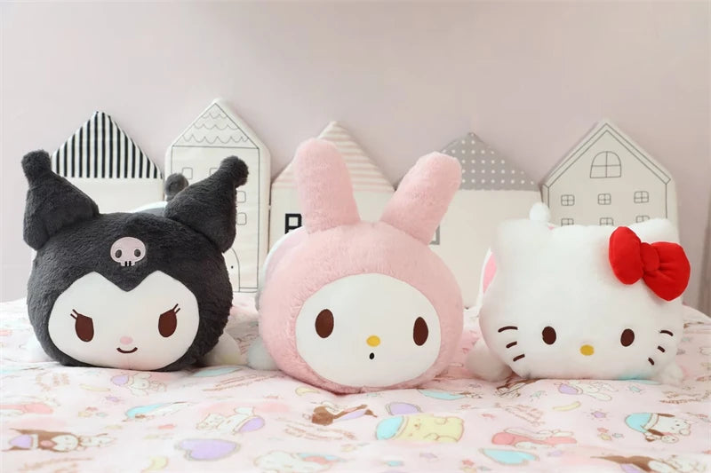 Lovely Kuromi Hello Kitty Melody Long Pillow Back Cushion Stuffed Anime Japanese Style Leg Pillow Sofa Bed Long Cushion Girl