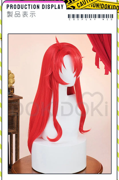 IN STOCK Argenti Wig Cosplay Game Honkai: Star Rail Cosplay DokiDoki Argenti Cosplay Ear Clip Men Red Long Hair Free Wig Cap